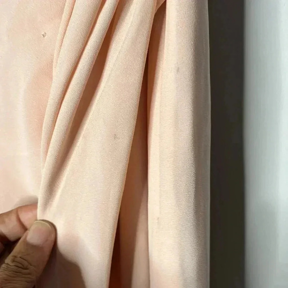 BHLDN Chloe Dusty Pink One-shoulder Side-Slit Stretch Dress Gown Size 4 - Picture 8 of 12